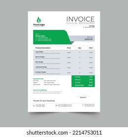 Professional and modern business invoice template design