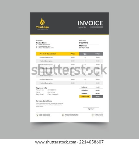 Professional and modern business invoice template design  Stock photo © 