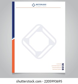 Professional Modern Business Letterhead Template Design-Vector