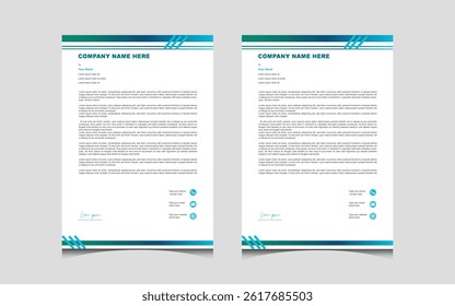 Professional and modern business letterhead template with a sleek design, customizable elements, and attention to detail. Perfect for corporate branding, official correspondence.