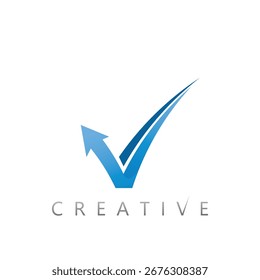 Design profissional moderno do logotipo do vetor da marca de verificação com estilo de marca simples limpo mínimo