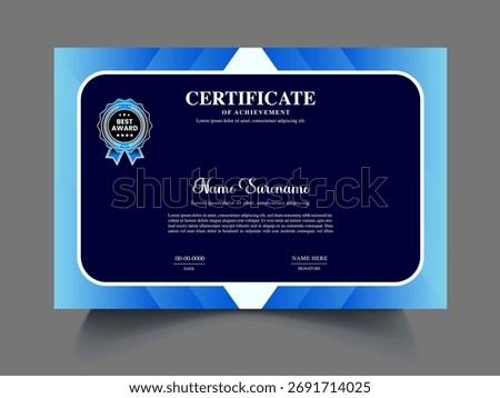 Professional modern clean certificate design template