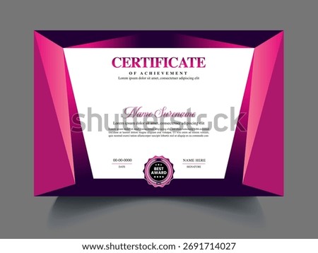 Professional modern clean certificate design template