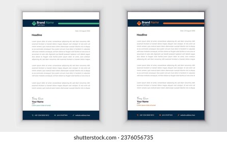 Professional modern clean letterhead template layout vector