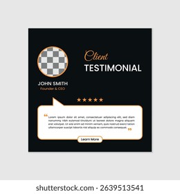 Professional Modern Client Testimonial Design Template