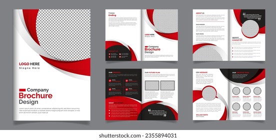 Professional modern colorful shape minimalist business brochure or annual report template design all elements and text editable