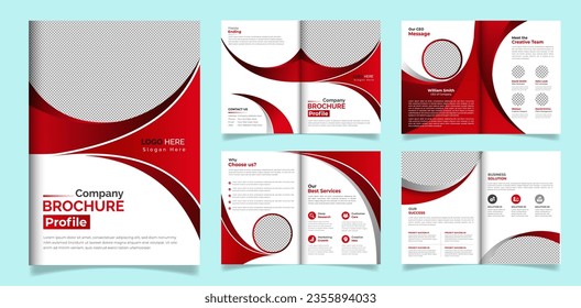 Professional modern colorful shape minimalist business brochure or annual report template design all elements and text editable