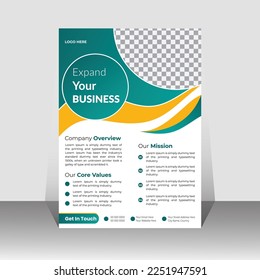 Professional and Modern Corporate Business Flyer Template design layout, size in A4 Vector with editable elements, Easy to use and edit for Your Company.