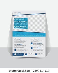 Professional modern Corporate business flyer design, modern, brochure, magazine, cover page, new digital marketing, promotion, advertise printable.