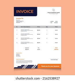 Professional Modern Corporate Invoice Template Design Stock Vector ...