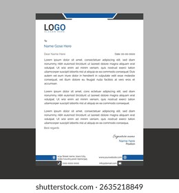 Professional and modern corporate letterhead template with clean layout and sharp lines, ideal for business communication, branding documents, and professional office use