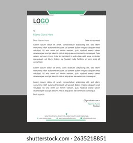Professional and modern corporate letterhead template with clean layout and sharp lines, ideal for business communication, branding documents, and professional office use