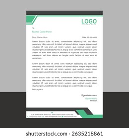 Professional and modern corporate letterhead template with clean layout and sharp lines, ideal for business communication, branding documents, and professional office use