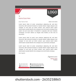 Professional and modern corporate letterhead template with clean layout and sharp lines, ideal for business communication, branding documents, and professional office use