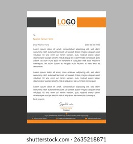 Professional and modern corporate letterhead template with clean layout and sharp lines, ideal for business communication, branding documents, and professional office use