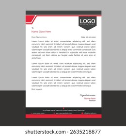 Professional and modern corporate letterhead template with clean layout and sharp lines, ideal for business communication, branding documents, and professional office use