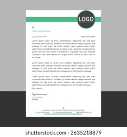 Professional and modern corporate letterhead template with clean layout and sharp lines, ideal for business communication, branding documents, and professional office use