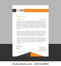 Professional and modern corporate letterhead template with clean layout and sharp lines, ideal for business communication, branding documents, and professional office use