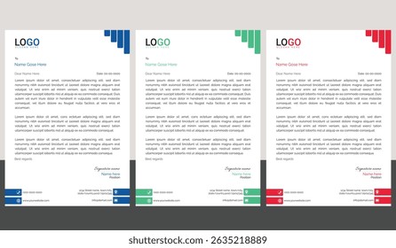 Professional and modern corporate letterhead template with clean layout and sharp lines, ideal for business communication, branding documents, and professional office use