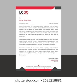 Professional and modern corporate letterhead template with clean layout and sharp lines, ideal for business communication, branding documents, and professional office use