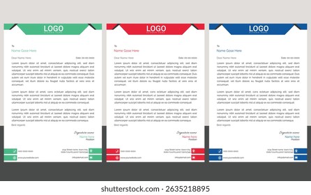 Professional and modern corporate letterhead template with clean layout and sharp lines, ideal for business communication, branding documents, and professional office use