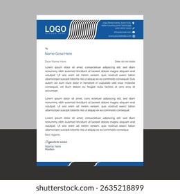 Professional and modern corporate letterhead template with clean layout and sharp lines, ideal for business communication, branding documents, and professional office use