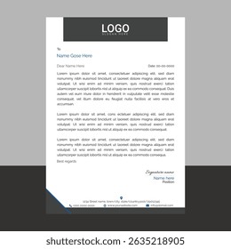 Professional and modern corporate letterhead template with clean layout and sharp lines, ideal for business communication, branding documents, and professional office use