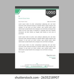 Professional and modern corporate letterhead template with clean layout and sharp lines, ideal for business communication, branding documents, and professional office use