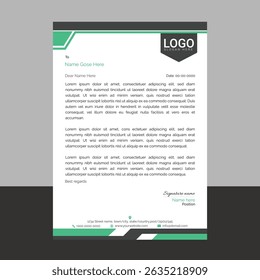 Professional and modern corporate letterhead template with clean layout and sharp lines, ideal for business communication, branding documents, and professional office use