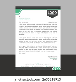 Professional and modern corporate letterhead template with clean layout and sharp lines, ideal for business communication, branding documents, and professional office use