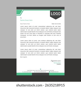 Professional and modern corporate letterhead template with clean layout and sharp lines, ideal for business communication, branding documents, and professional office use