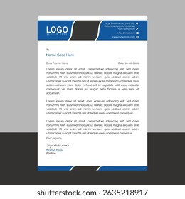 Professional and modern corporate letterhead template with clean layout and sharp lines, ideal for business communication, branding documents, and professional office use