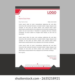 Professional and modern corporate letterhead template with clean layout and sharp lines, ideal for business communication, branding documents, and professional office use