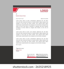 Professional and modern corporate letterhead template with clean layout and sharp lines, ideal for business communication, branding documents, and professional office use