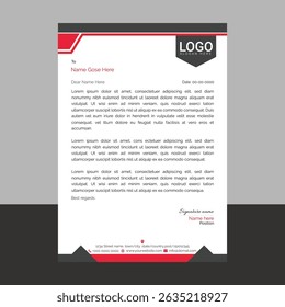 Professional and modern corporate letterhead template with clean layout and sharp lines, ideal for business communication, branding documents, and professional office use