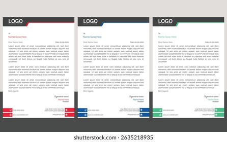 Professional and modern corporate letterhead template with clean layout and sharp lines, ideal for business communication, branding documents, and professional office use