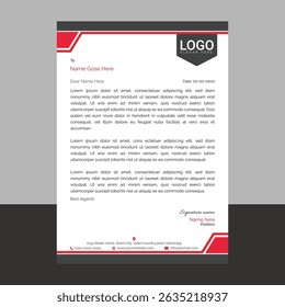 Professional and modern corporate letterhead template with clean layout and sharp lines, ideal for business communication, branding documents, and professional office use