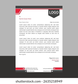 Professional and modern corporate letterhead template with clean layout and sharp lines, ideal for business communication, branding documents, and professional office use