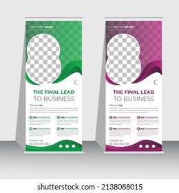 Professional Modern Corporate stand Roll up banner and Pull up banner template
