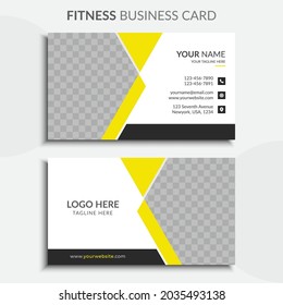 Professional, Modern and Creative Business Card Template gym and fitness concept vector