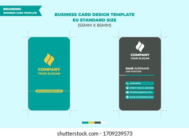 Professional Modern Creative and Clean Business Card Template. EU standard size. Double sided business card design template . flat business card inspiration. Ready print template design.