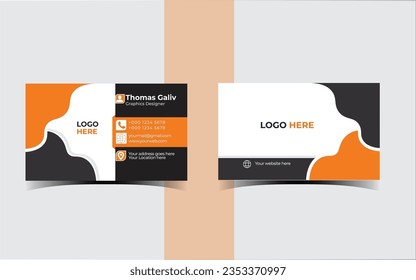 Professional modern creative Clean business card template with company logo 
