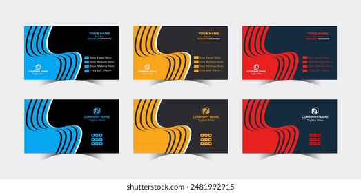 Profesional Empresa Corporativa moderna creativa y limpia que visita la Plantilla de diseño de tarjetas de visita
