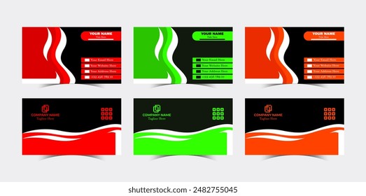 Profesional Empresa Corporativa moderna creativa y limpia identifica la Plantilla de diseño de tarjetas de visita