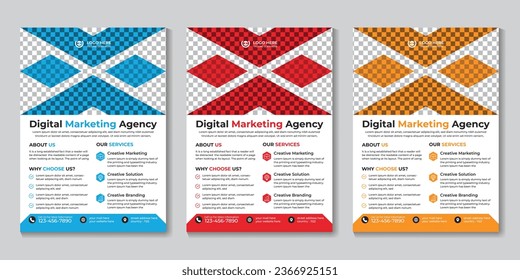 Professional modern creative digital marketing agency flyer design template