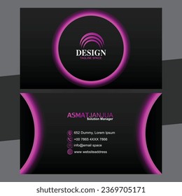 professional, Modern, Creative, Luxury, black and pink business card template design visiting card