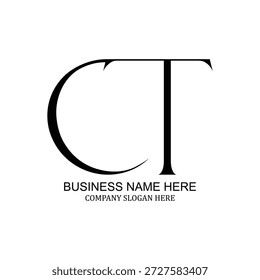 Professional and modern CT logo design for startups and businesses, featuring unique CT branding, creative CT identity, versatile CT icon, minimalist flat and vector logo inspiration for standout brand presence