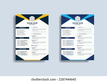 Professional modern cv template design