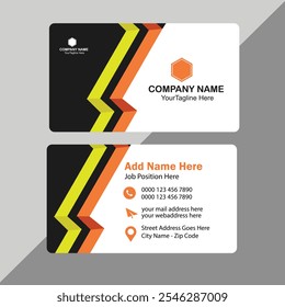 Professional modern and elegant green details business card template design