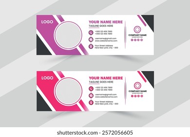 Professional and modern email signature design for personal or corporate use template